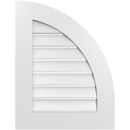 Ekena Millwork Quarter Round Top Right Surface Mount PVC Gable Vent w/ 3-1/2"W x 1"P Standard Frame, 20"W x 26"H GVPQR20X2601SF